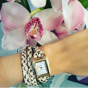 La Mer Python Leather Wrap Watch